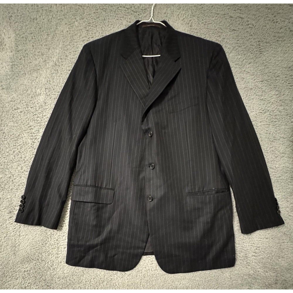 Hickey Freeman Blazer 44 Long Blue Loro Piana Tasmanian Super 150 Pin Striped‎